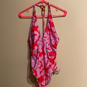 One piece halter swimsuit